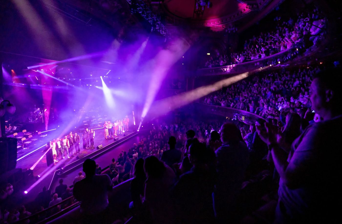 The concert seen from the side of the Palladium auditorium